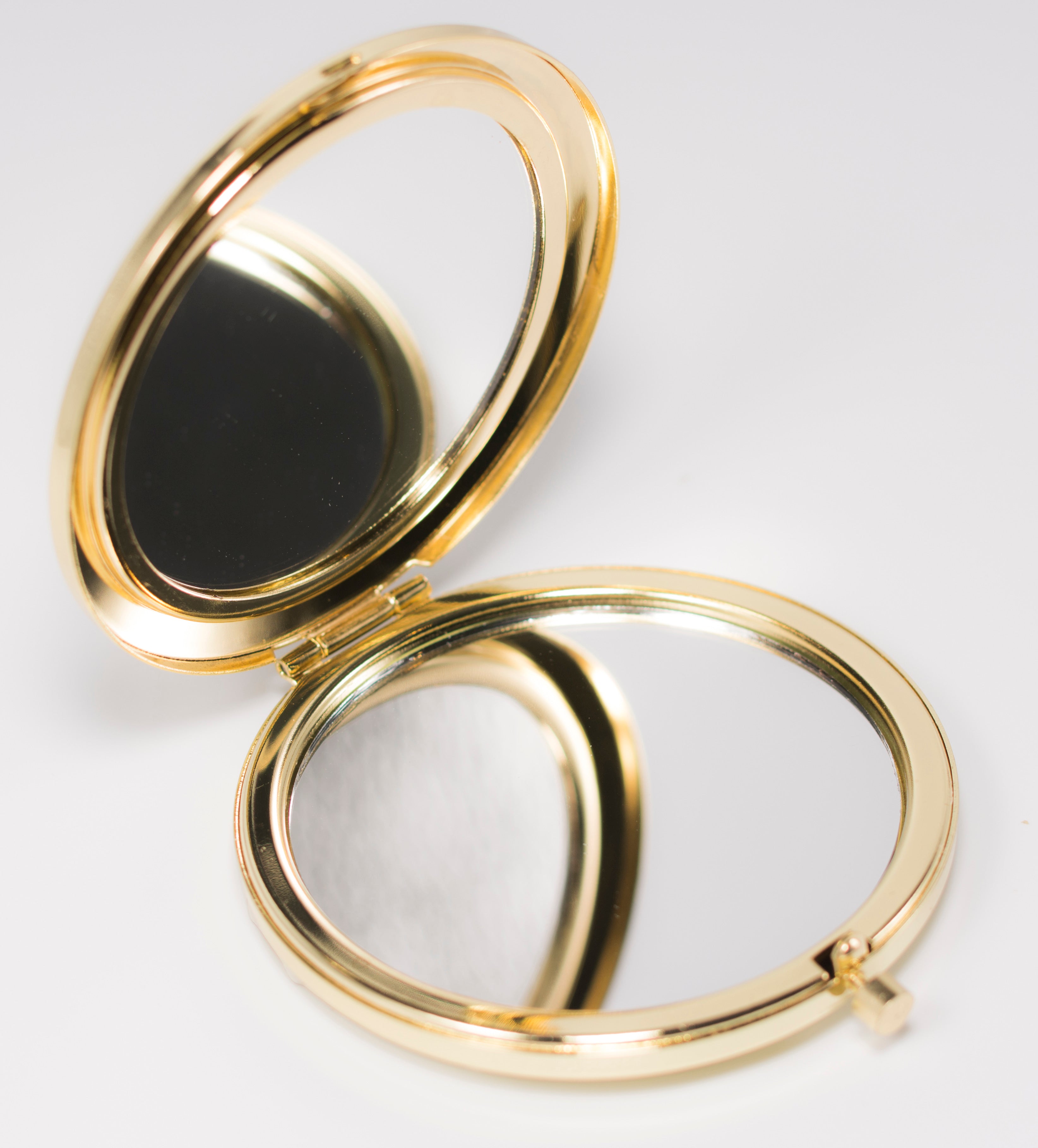 Compact Double-Sided Metal Round Pocket Makeup Mirrors Pamnan (gold, Rose Gold)