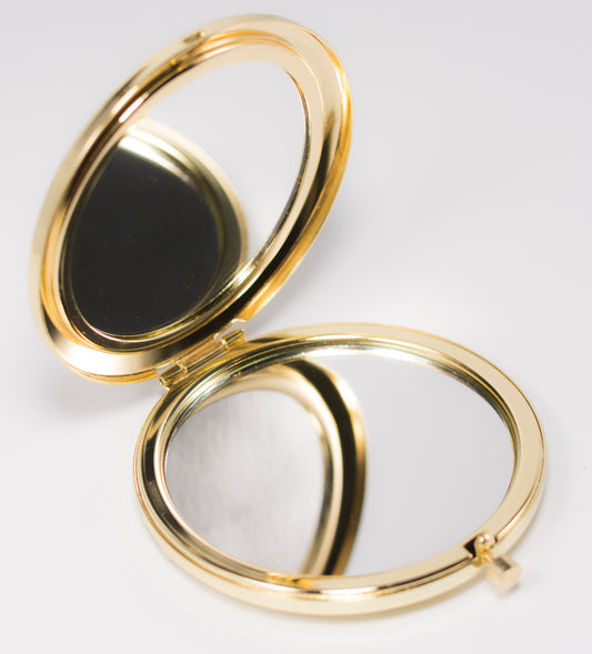 Compact Double-Sided Metal Round Pocket Makeup Mirrors Pamnan (gold, Rose Gold)